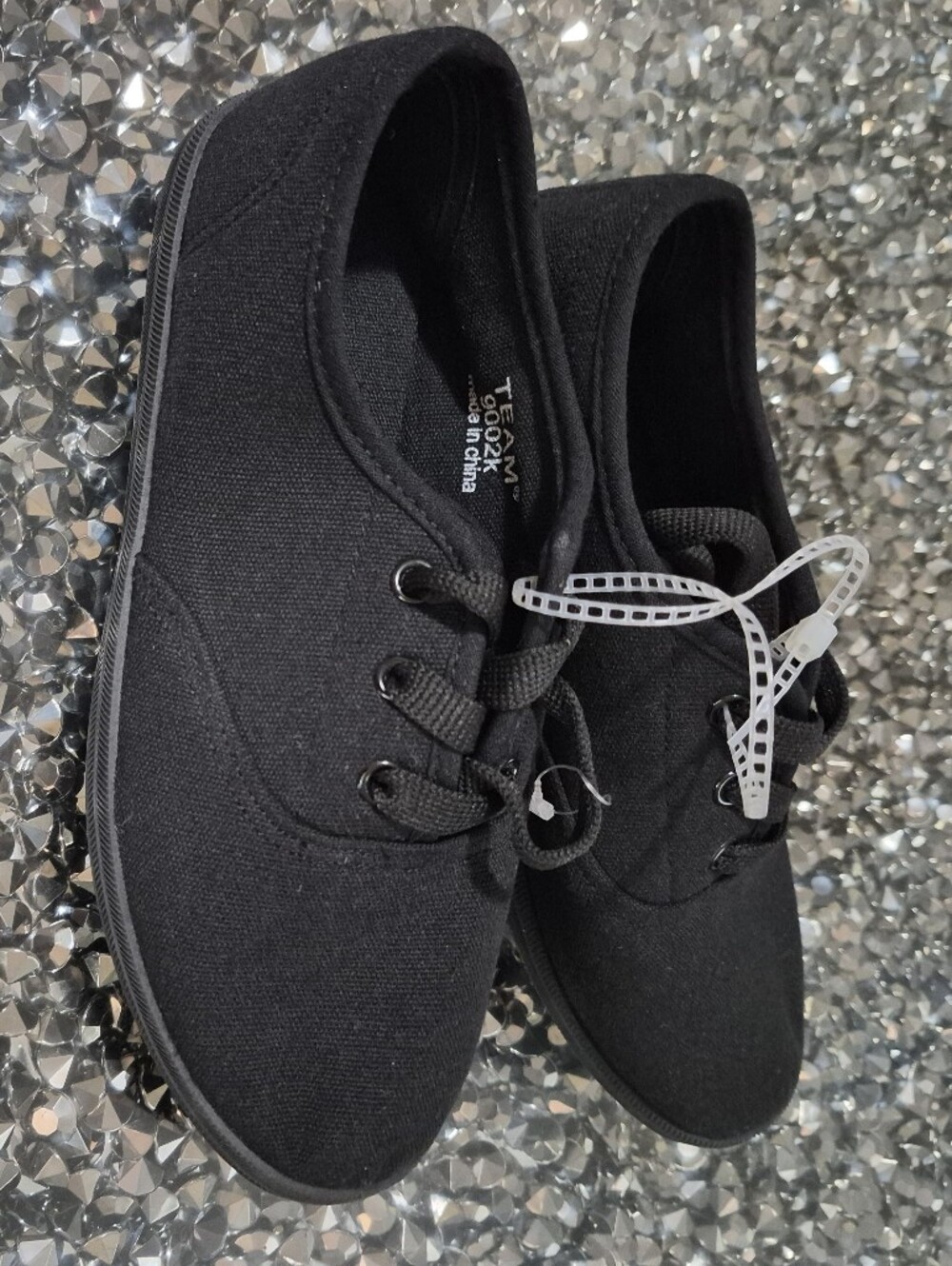 Black Canvas Girl's Casual Lace-Up Shoes